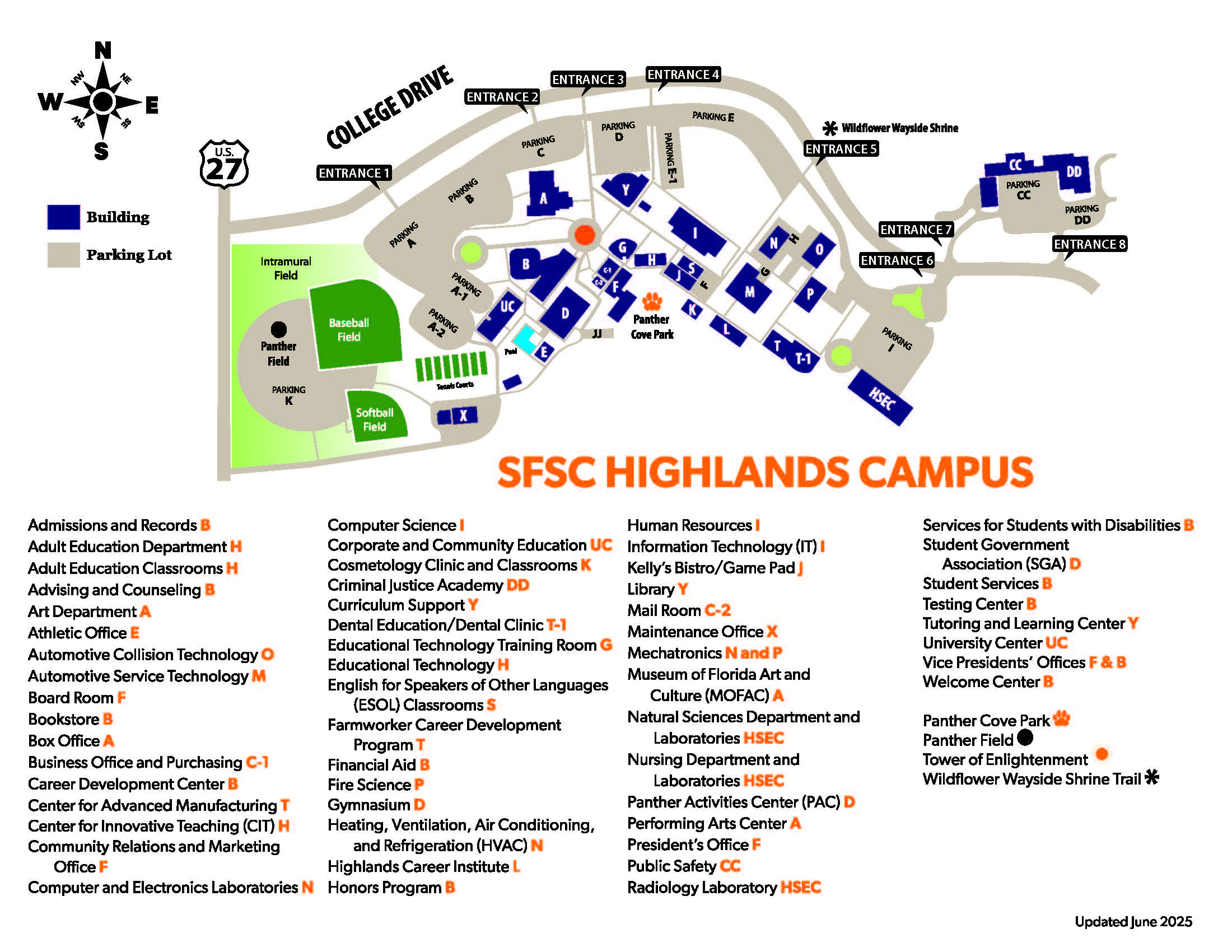 Map of Highlands Campus
